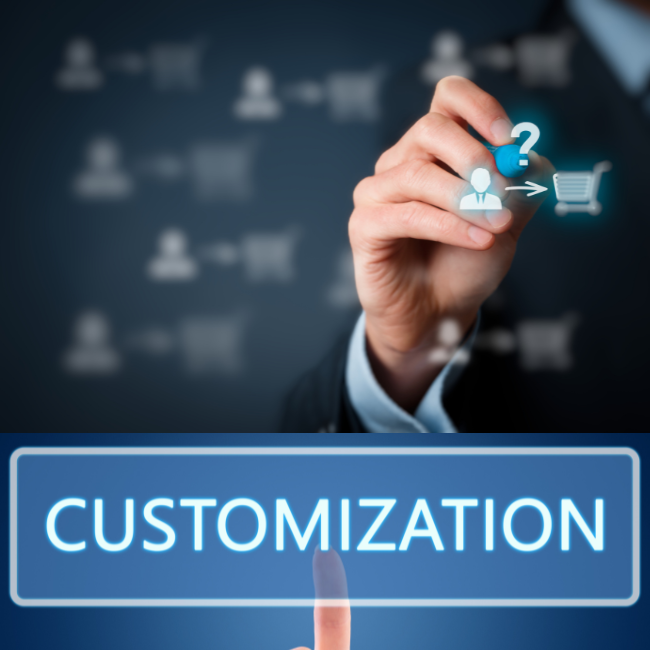 Image showcasing the customization in the shopping cart site.